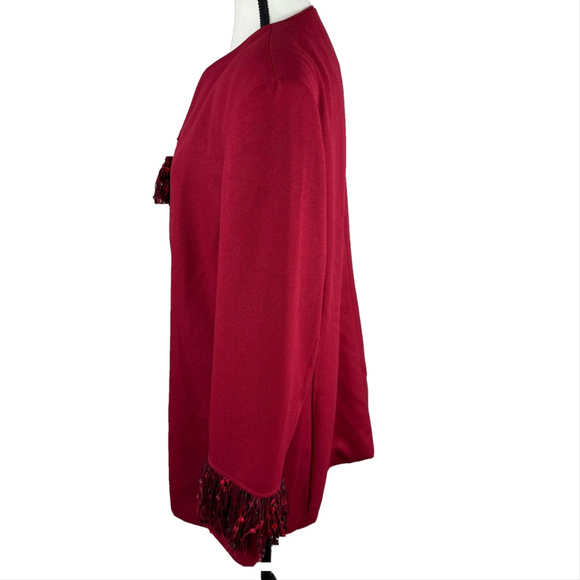 Laura Henson Vintage Red Full Zip Blazer Jacket Women's 16 - Picture 3 of 10